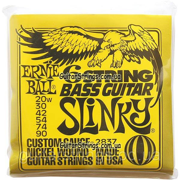 Струны Ernie Ball 2837 Bass Guitar 6 string Slinky 20-90