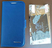 Чохол-книжка Samsung Galaxy S4 mini i9190, з натуральної шкіри, боковий, Nuoku, VOGUE Series, Темно синій /flip case/фліп кейс /самсунг галаксі/Sa