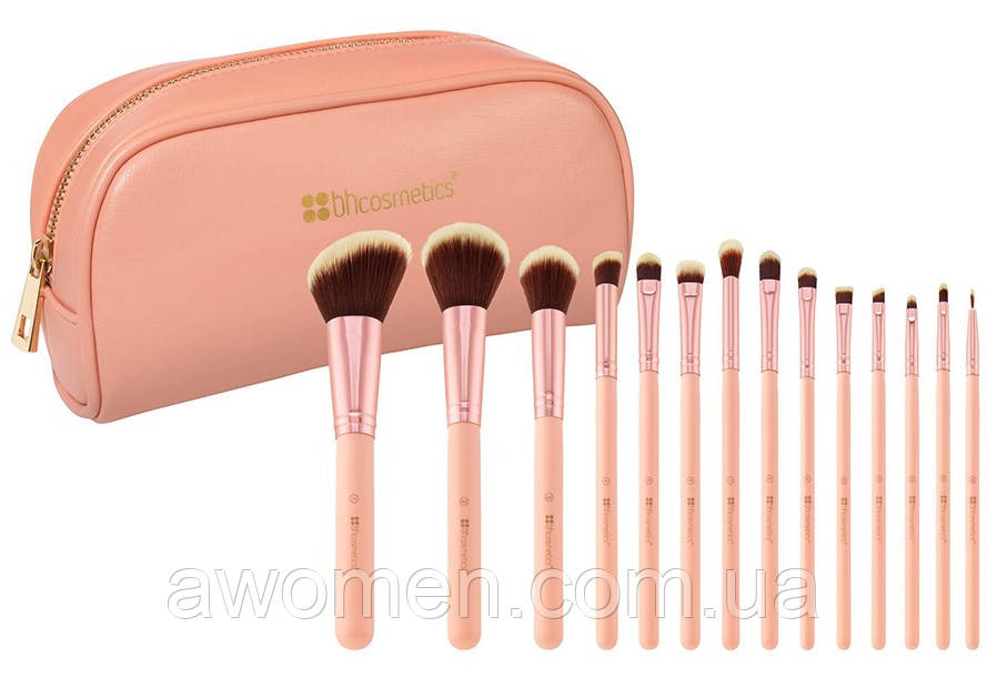 Набір пензлів для макіяжу BH Cosmetics BH Chic Brush Set with Cosmetic Case (14 штук)