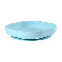 Beaba - Силиконовая тарелка с подставкой-присоской, blue
