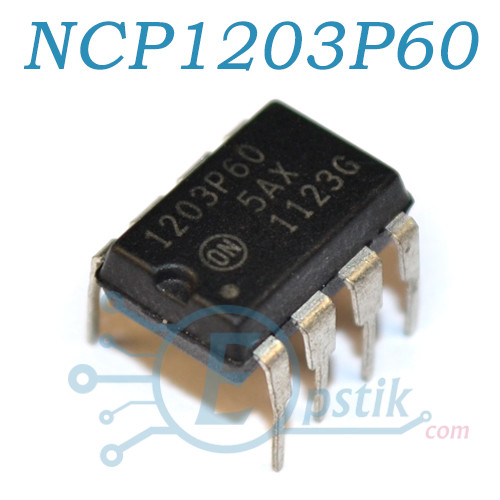 NCP1203P60, ШІМ контролер живлення із захистом, DIP8
