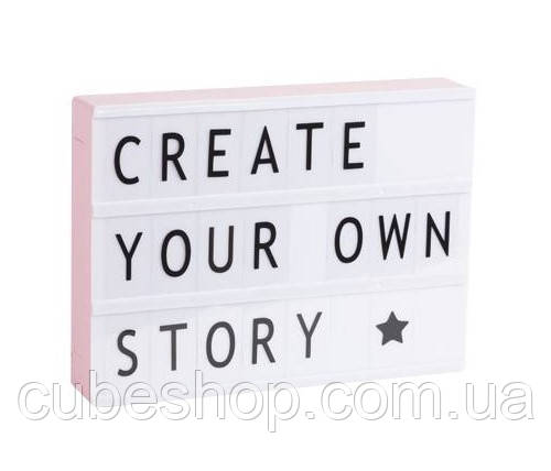 Лайтбокс LEDR А4 (рожевий) світильник, фото 1