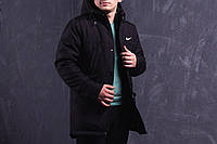 Курточка Парка мужская зимняя теплая черная качественная Найк President M