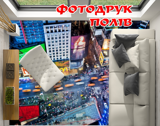 Наклейка для створення 3D підлоги 2 х 2 м (під замовлення будь-який розмір) із захисною ламінацією (БП-pol_ar016), фото 1