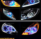 Ангельські очі COB LED 80 мм сині на фари БМВ ВАЗ Мазда Форд Шевроле Кіа Нісан Опель УАЗ Рено Шкода VW BMW, фото 7