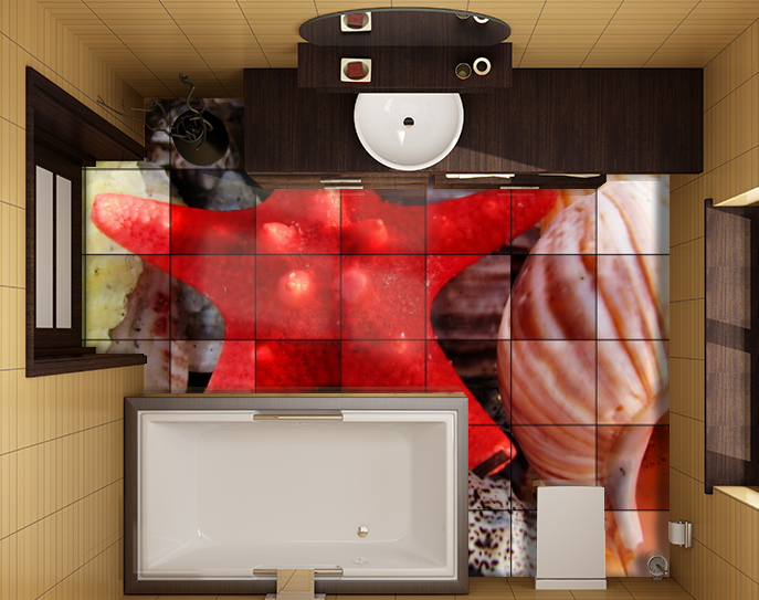 Наклейка для створення 3D підлоги 2 х 2 м (під замовлення будь-який розмір) із захисною ламінацією (БП-pol_ch098)