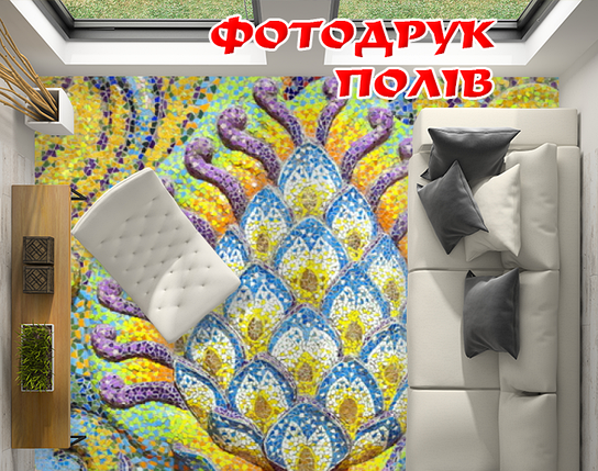 Наклейка для створення 3D підлоги 2 х 2 м (під замовлення будь-який розмір) із захисною ламінацією (БП-pol_ch104), фото 1