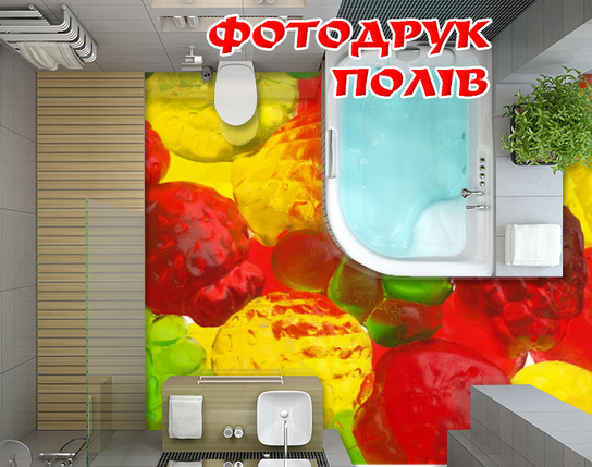 Наклейка для створення 3D підлоги 2 х 2 м (під замовлення будь-який розмір) із захисною ламінацією (БП-pol_ch118), фото 1