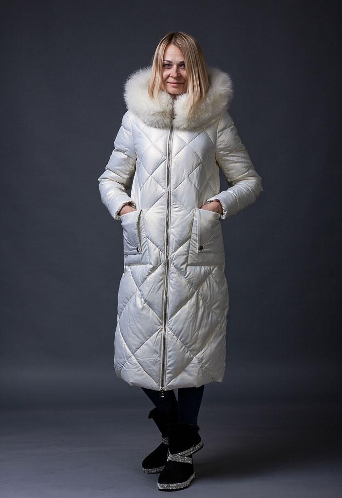 Жіночий пуховик ZLLY (Zilanliya) перловий білий , фото 1