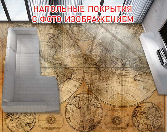 Наклейка для створення 3D підлоги 2 х 2 м (під замовлення будь-який розмір) із захисною ламінацією (БП-pol_sk020), фото 1