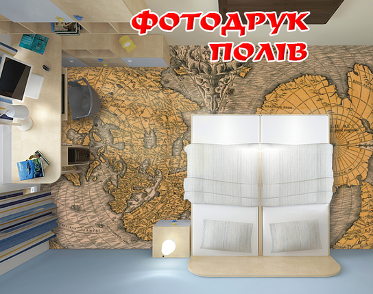 Наклейка для створення 3D підлоги 2 х 2 м (під замовлення будь-який розмір) із захисною ламінацією (БП-pol_sk053), фото 1