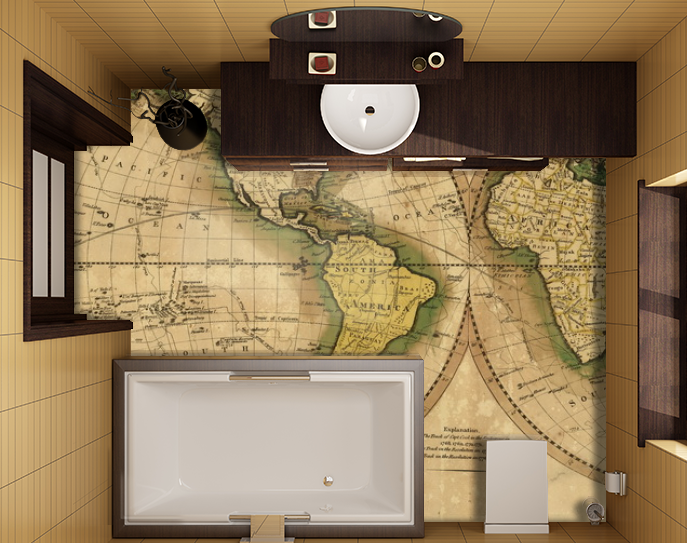 Наклейка для створення 3D підлоги 2 х 2 м (під замовлення будь-який розмір) із захисною ламінацією (БП-pol_sk071)