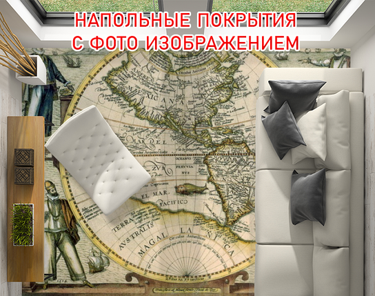 Наклейка для створення 3D підлоги 2 х 2 м (під замовлення будь-який розмір) із захисною ламінацією (БП-pol_sk072), фото 1