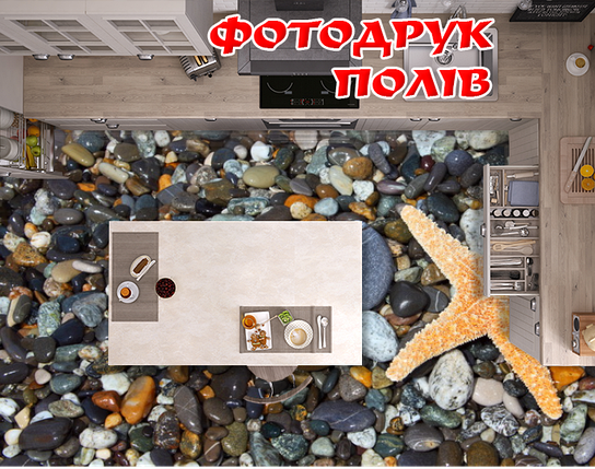 Наклейка для створення 3D підлоги 2 х 2 м (під замовлення будь-який розмір) із захисною ламінацією (БП-pol_mp065), фото 1
