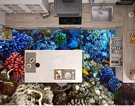 Наклейка для створення 3D підлоги 2 х 2 м (під замовлення будь-який розмір) із захисною ламінацією (БП-pol_wt033), фото 2