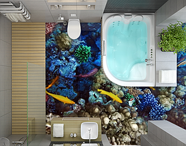 Наклейка для створення 3D підлоги 2 х 2 м (під замовлення будь-який розмір) із захисною ламінацією (БП-pol_wt033), фото 4