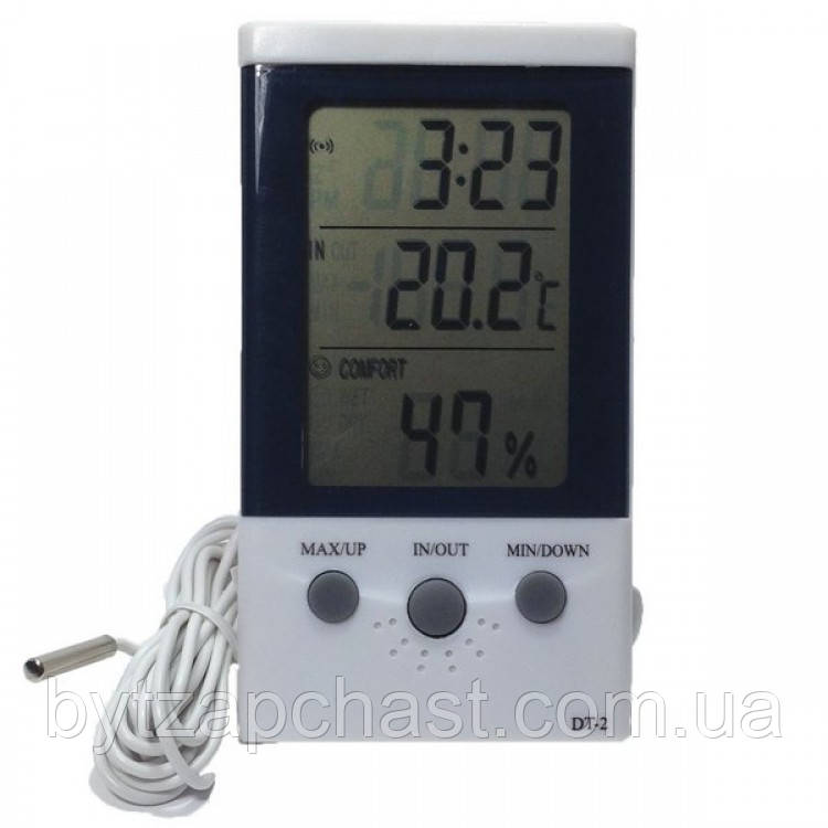 Термометр-Гигрометр DT-3 с дополнительным выносным датчиком температуры и часами - фото 1 - id-p219216862