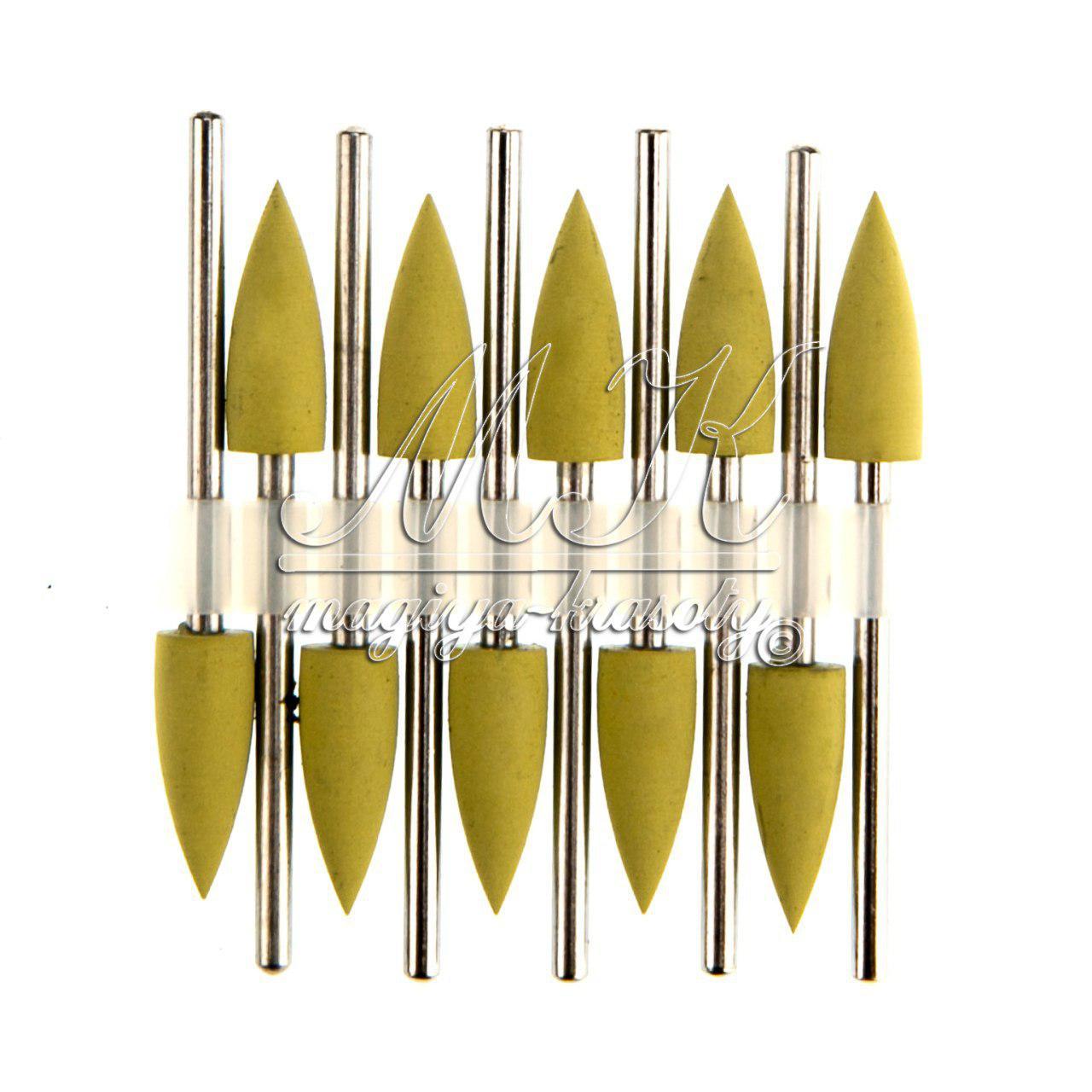 Силіконові насадки для шліфування, звужений конус, жовта