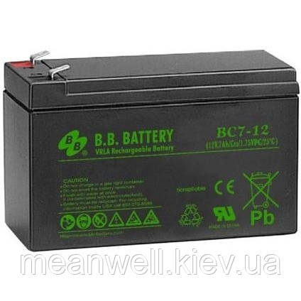 Акумуляторна батарея B. B. Battery ВС 7-12/T2 12в, 7аАч (AGM)