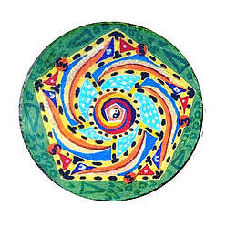 Декоративна тарілка із глини  "Дзвон Життя" діаметром 42 см