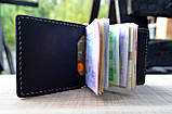 Чорний затискач для грошей із двома внутрішніми кишенями Mr.Falke, фото 8