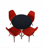 Стілець із пластику Nik (Нік) EAMES CHAIR бежевий 08 на дерев'яних ніжках, фото 6