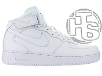 Женские кроссовки Nike Air Force 1 Mid White (с мехом) 315123-111