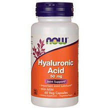Гіалуронова кислота NOW Foods Hyaluronic Acid 50 mg 60 caps