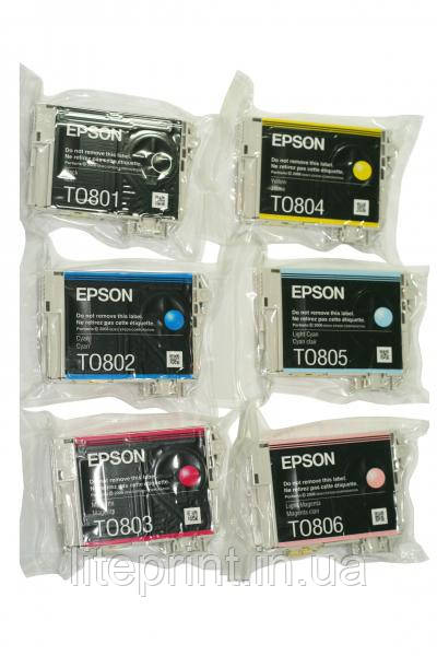 Комплект оригінальних картриджів Epson T0801 — T0806