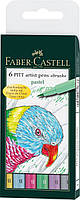 Набор капиллярных ручек кисточек Faber-Castell PITT Artist Pens Brush Pastel 6 штук, 167163