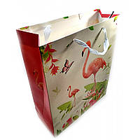 Пакет подарунковий картонний "Фламінго і Єдинороги" (18х23х8 см)