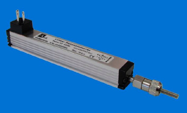 Потенціометричний датчик лінійних переміщень серії LF, односторонній хід штока, компактний розмір, фото 1