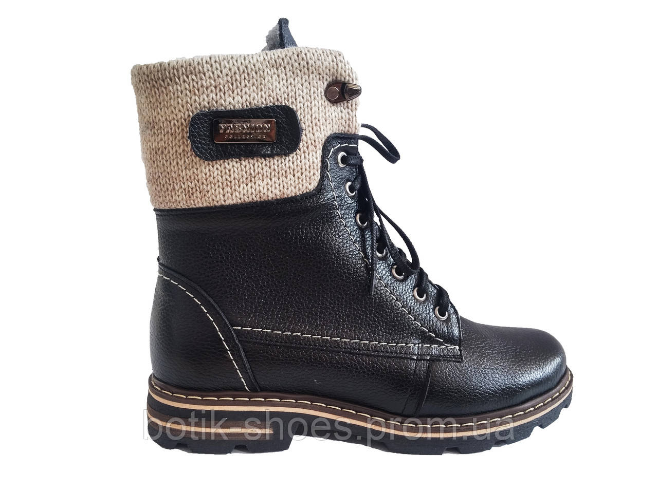 Женские зимние кожаные ботинки на низком ходу с мехом красивые теплые качественные черные 36р Topas 3134 2021 - фото 8 - id-p408066927