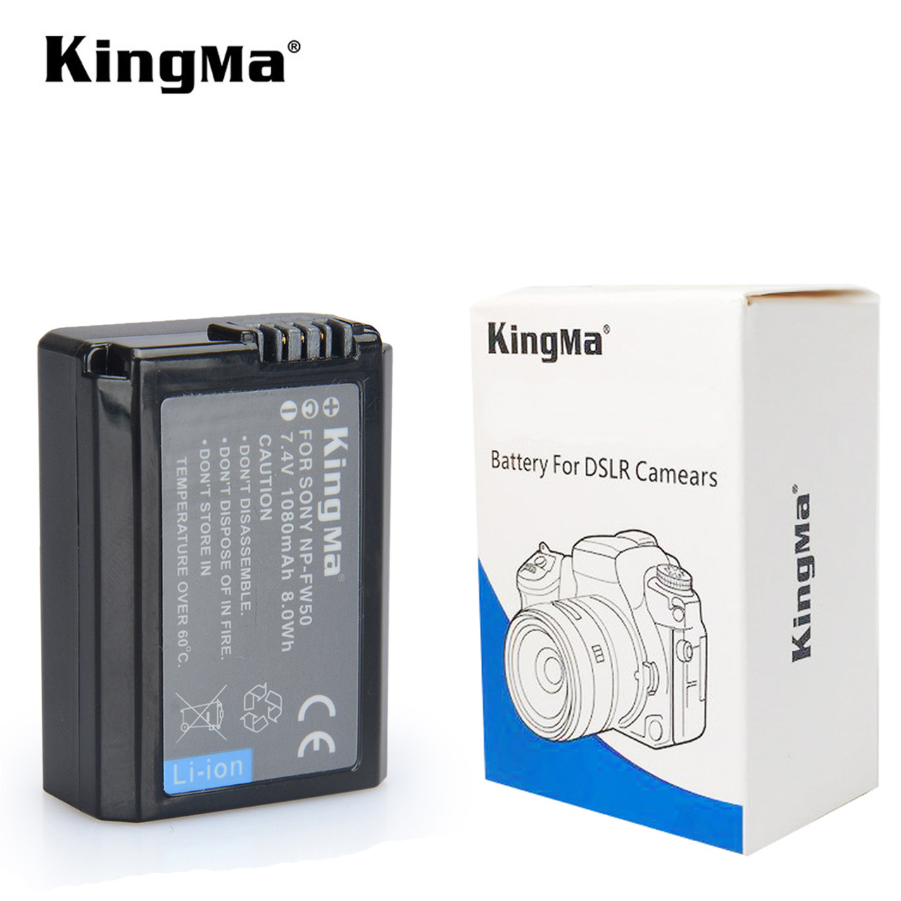 Аккумулятор KingMa NP-FW50 для Sony a7II, a6000, a7RII, a6300, a6500, a5100, a7s, a7, a7R, a7sII.