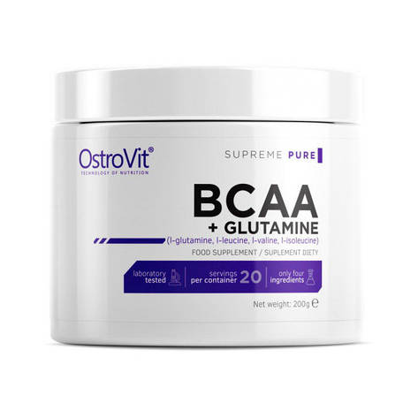 OstroVit 100% BCAA+Glutamine 200 g, фото 1