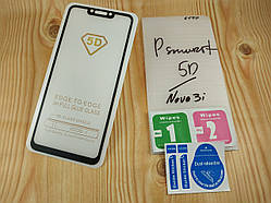 5D full glue захисне скло для Huawei P Smart Plus / Nova 3i (black) повне проклеювання