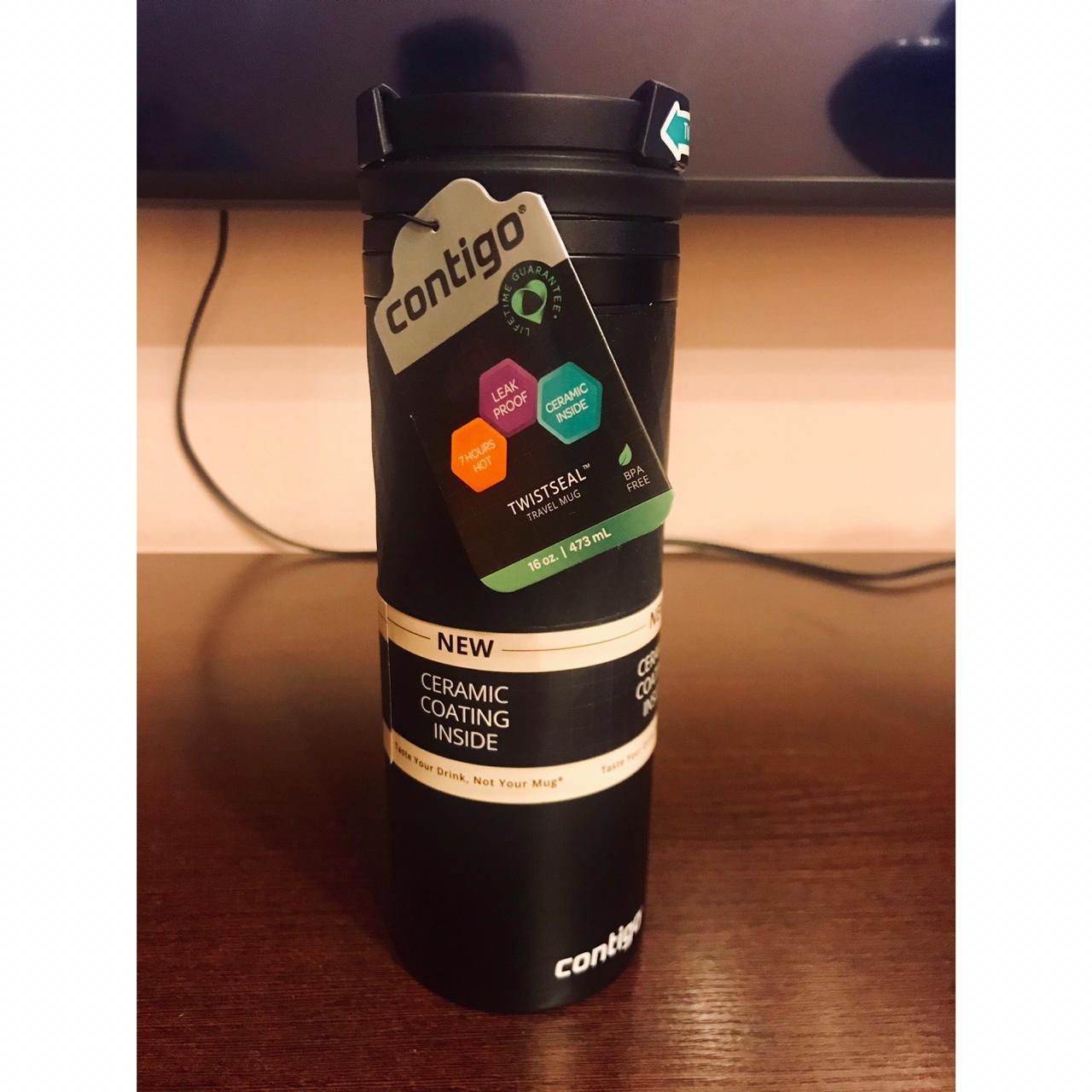 Contigo THERMALOCK TwistSeal Eclipse Stainless Steel Travel Mug, чорний матовий, 473 мл.