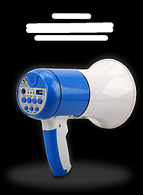 Ручний мегафон переносний HM-130U USB blue