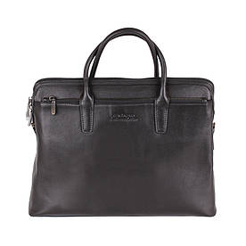 Портфель з натуральної шкіри de esse LC45491X-2 Чорний