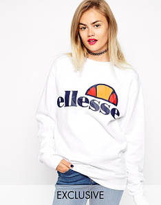 Жіночий Світшот Ellesse Sweatshirt Білий Кофта вільна з принтом Еліс Пайта Еліс весняна \ літня \ зимова