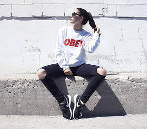 Жіночий Світшот Обей OBEY Кофта ( Білий )