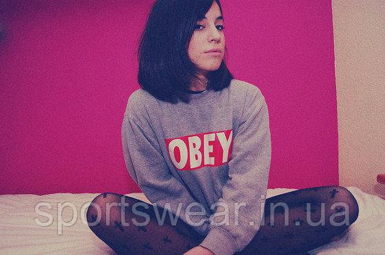 Жіночий Світшот Обей OBEY Кофта ( Сірий )