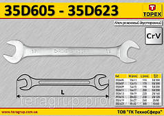 Ключ ріжковий двосторонній 16 x 17 мм, TOPEX 35D611