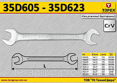 Ключ ріжковий двосторонній 20 x 22 мм, TOPEX 35D615