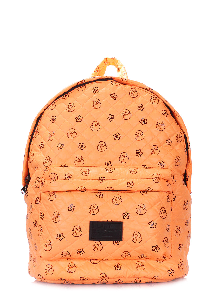 Рюкзак з каченятами стьобаний POOLPARTY помаранчевий, фото 1