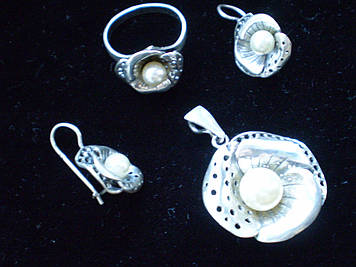 Набор РОЗА с жемчугом