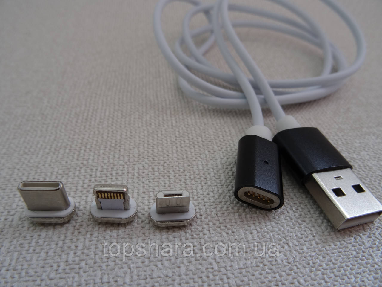 Магнітний кабель 3в1 для заряджання ґаджетів, фото 1