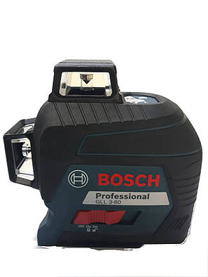 Лазерний рівень Bosch GLL 3-80 Professional красний луч 3 360 градусів,пластиковий чемодан, фото 2