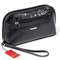 Женская косметичка кожаная "под рептилию" Butun 665-008-001 черная