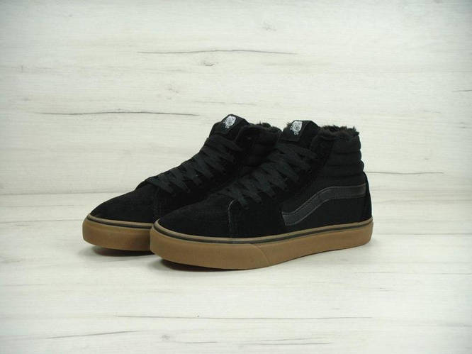 Кеды черные с рыжей подошвой мужские высокие зимние на меху Vans Old ...